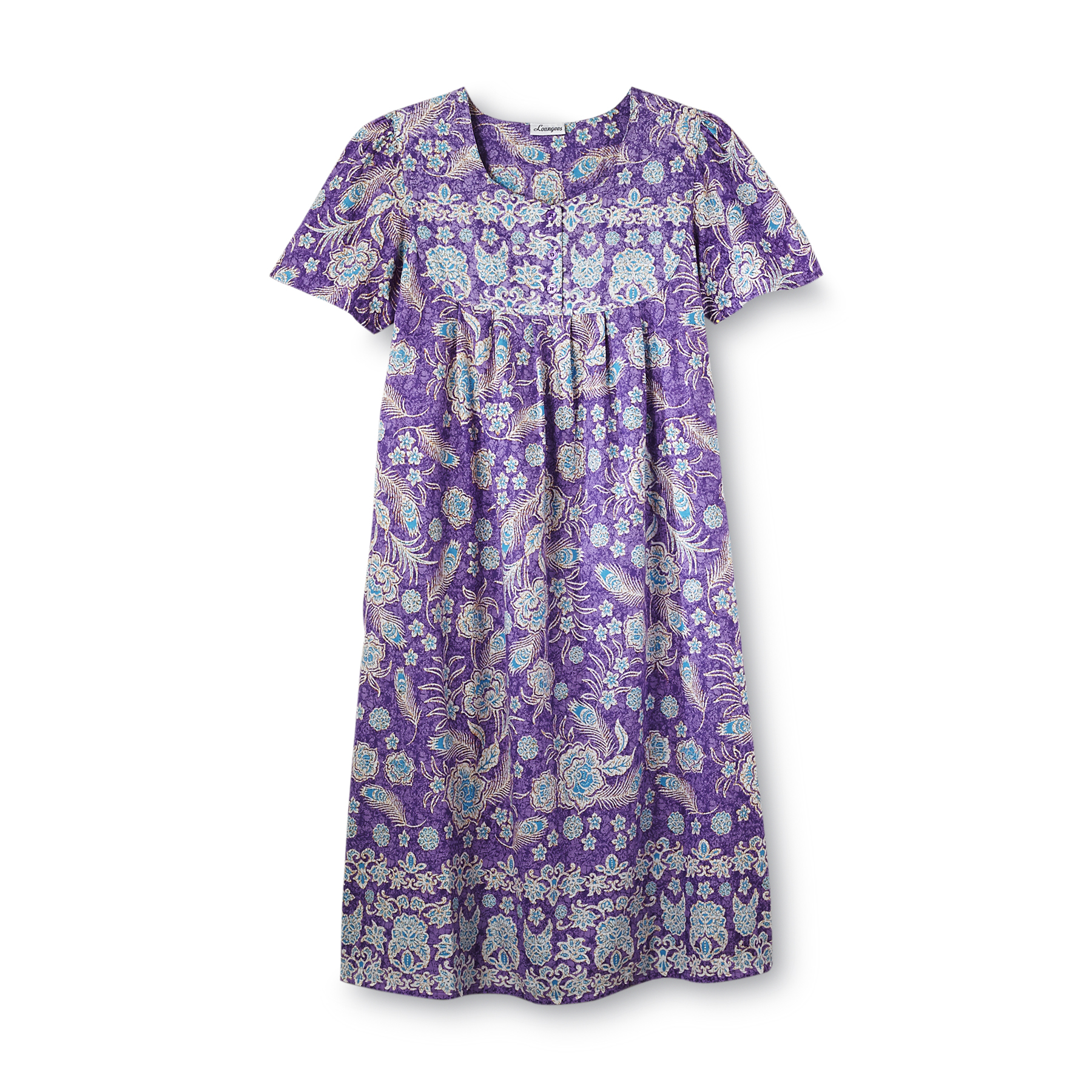 Loungess Women's Plus Cotton Nightgown - Floral
