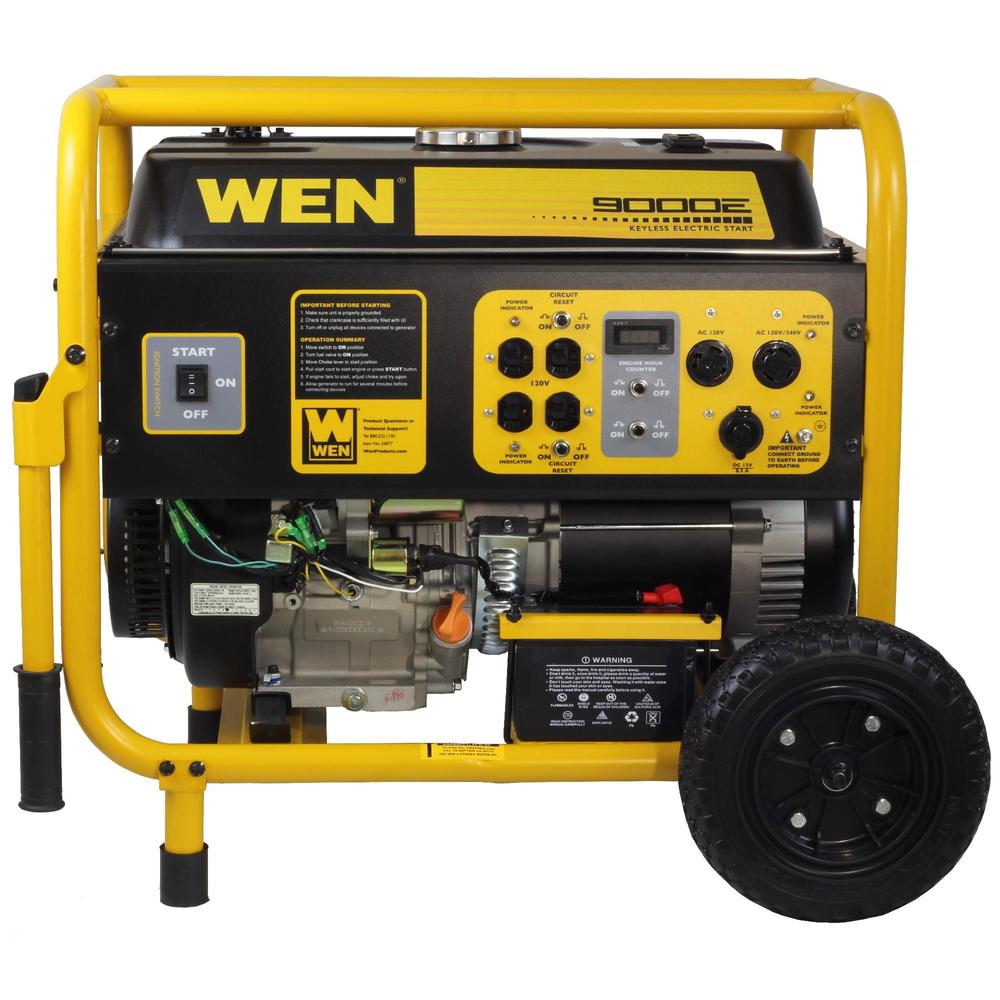 WEN 56877-CA 9000 Watt Generator w/ Electric Start and Wheel Kit (CARB Compliant)