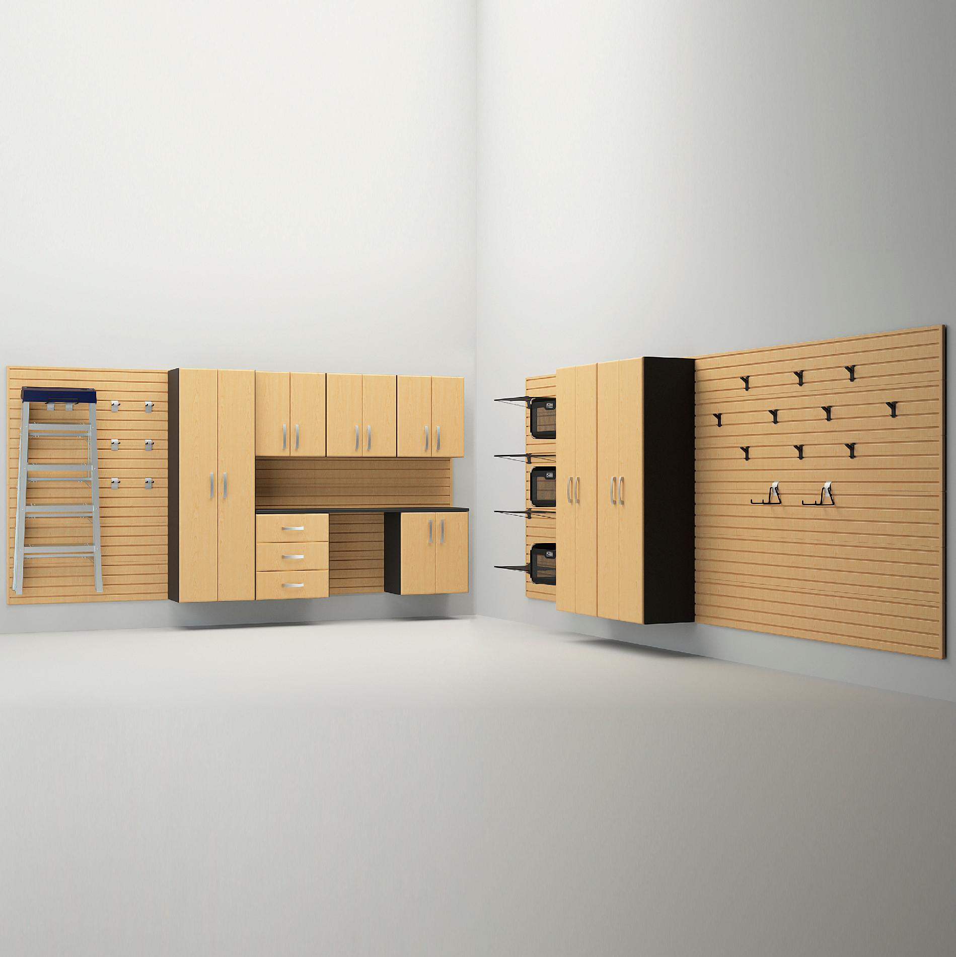 Flow Wall 12-Piece Garage Cabinet System - Maple