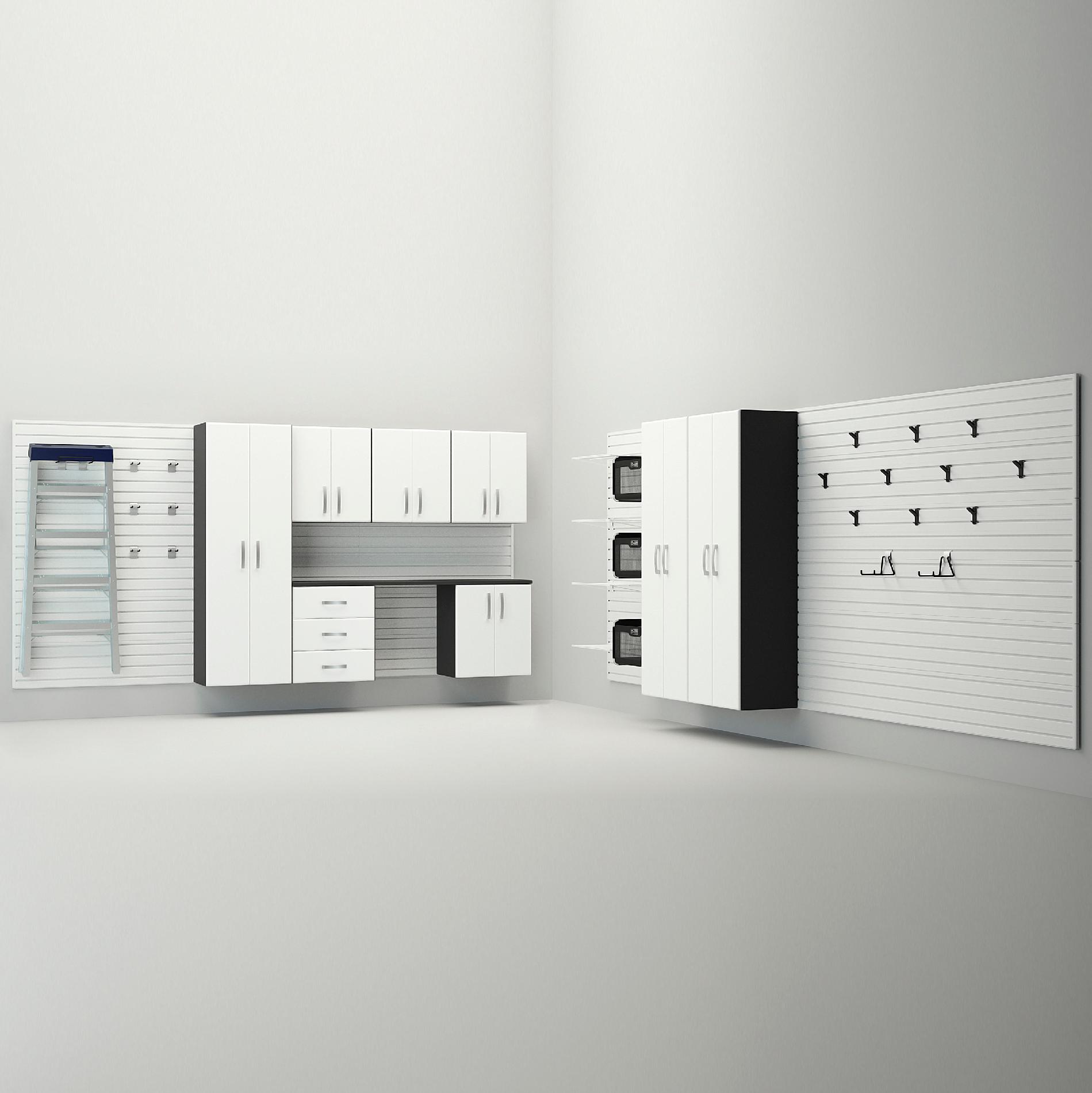 Flow Wall 12-Piece Garage Cabinet System - White