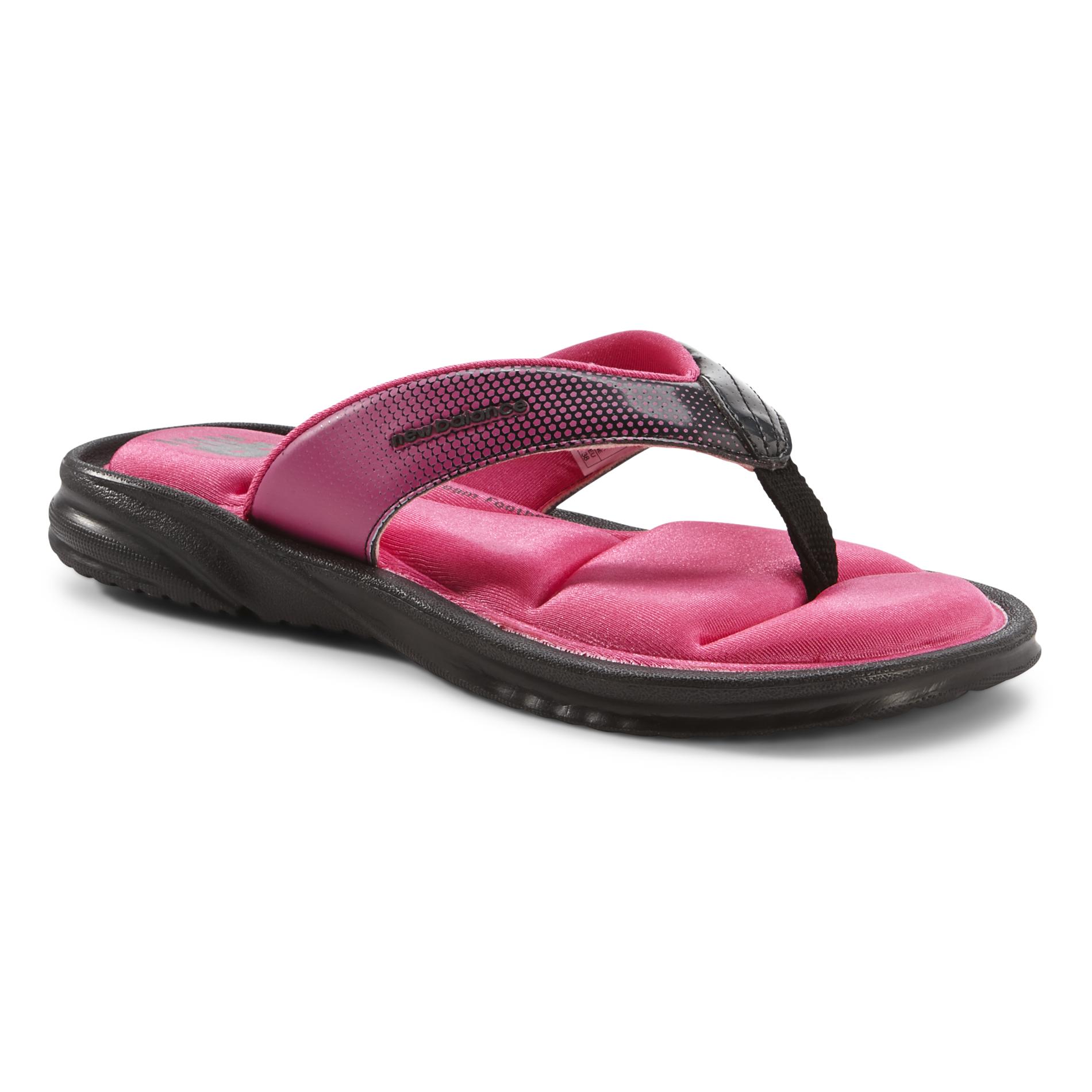 New Balance Women's Cruz II Thong Sandal - Black/Pink
