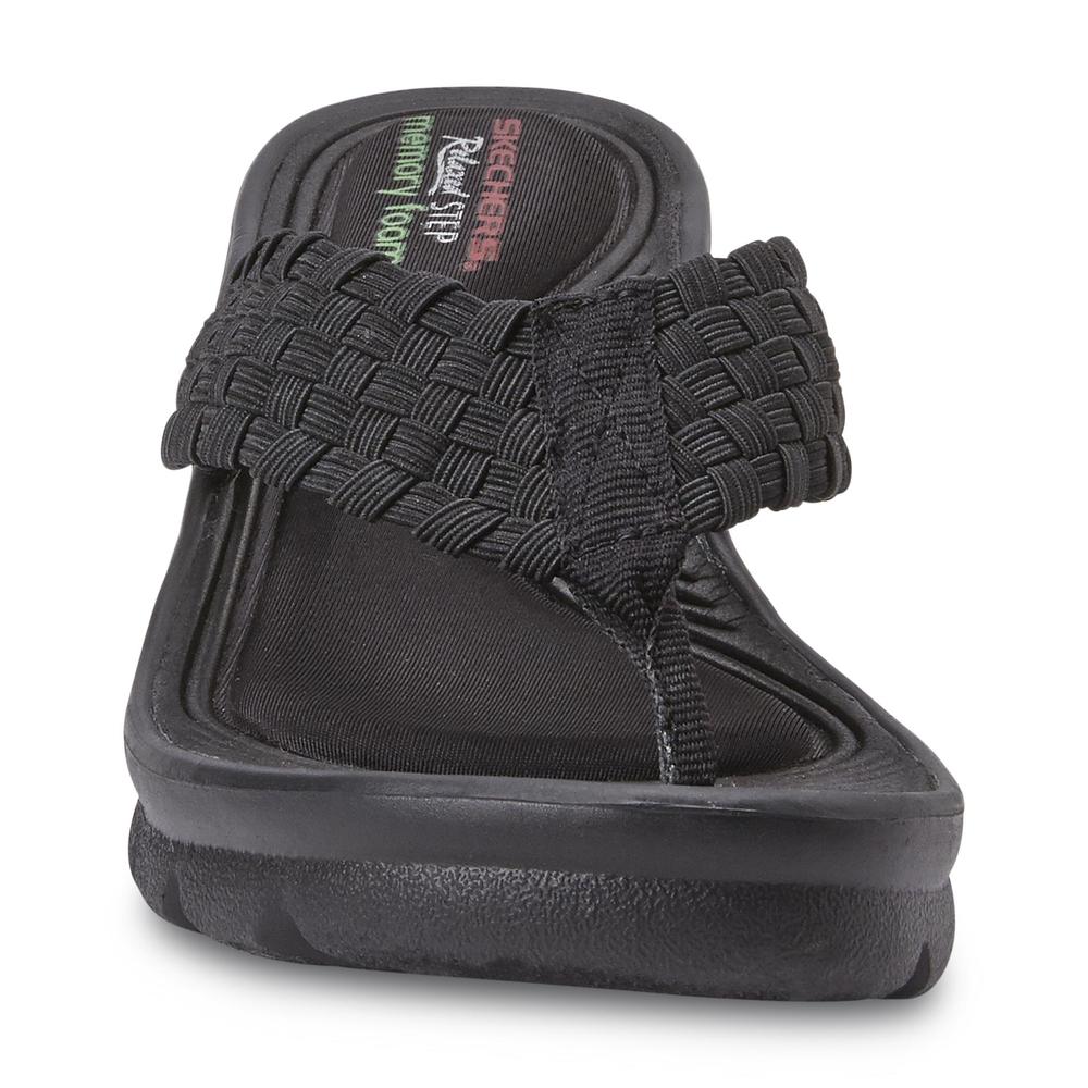 Skechers Women's Interlace Wedge Sandal - Black