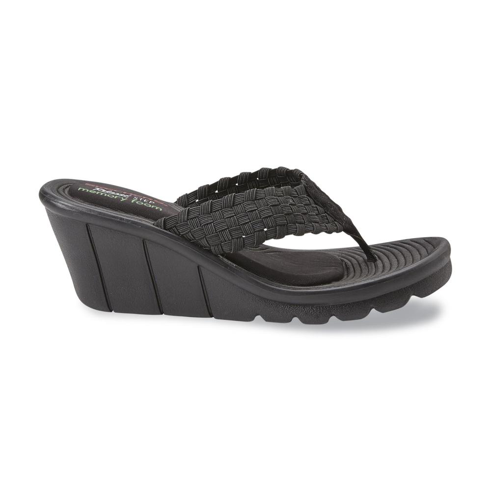 Skechers Women's Interlace Wedge Sandal - Black