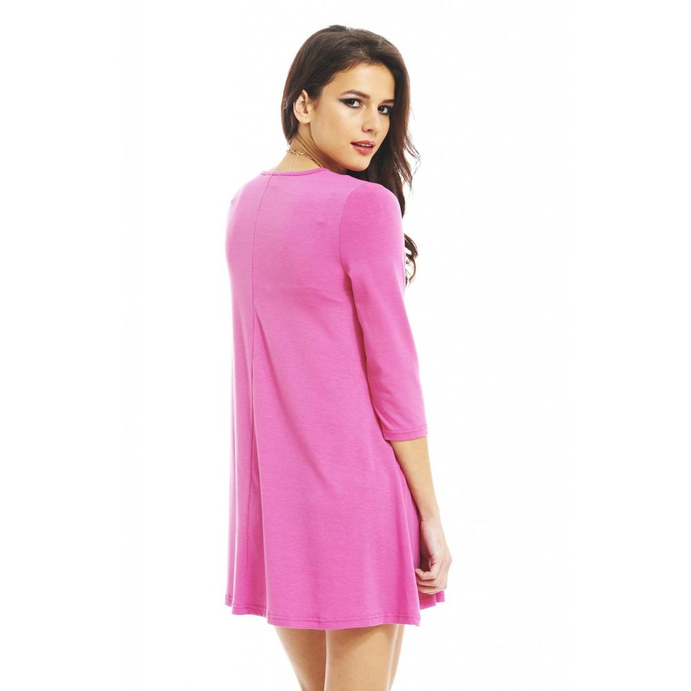 AX Paris Women&#8217;s Plain Pink Swing Dress - Online Exclusive