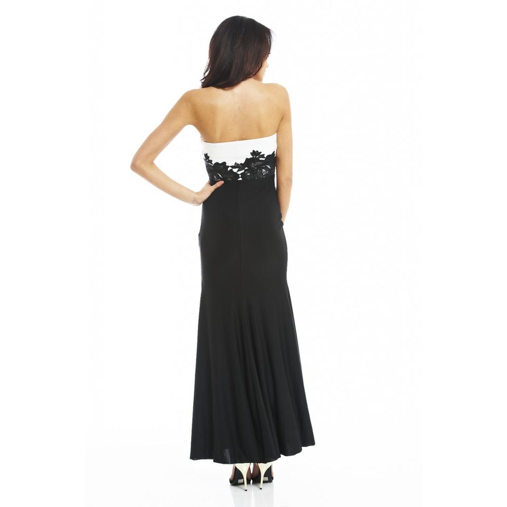 AX Paris Women&#8217;s Strapless Lace Waist Maxi Dress - Online Exclusive