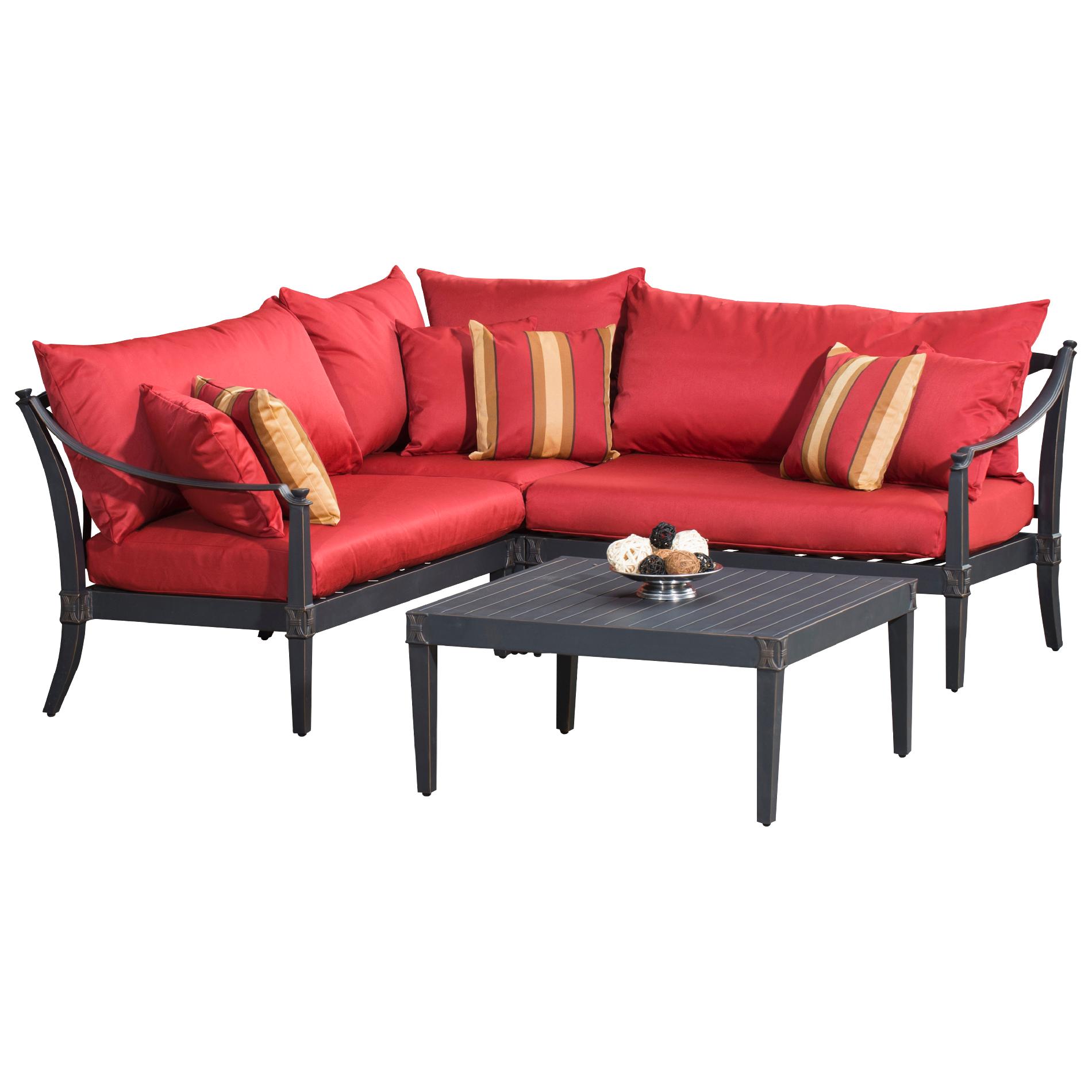 RST Brands Astoria 4pc Sectional & Table in Bliss or Cantina Red