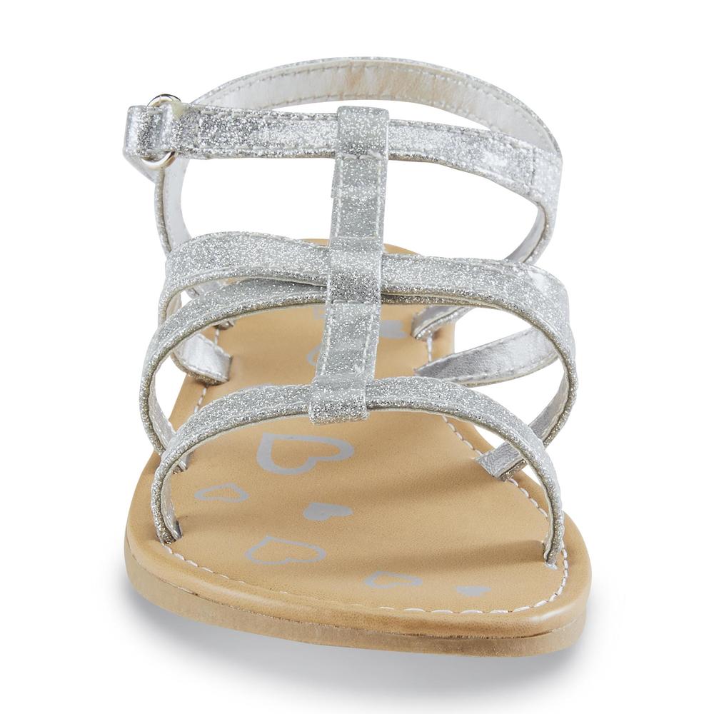 Joe Boxer Girl's Spencer Silver Glitter Sandal