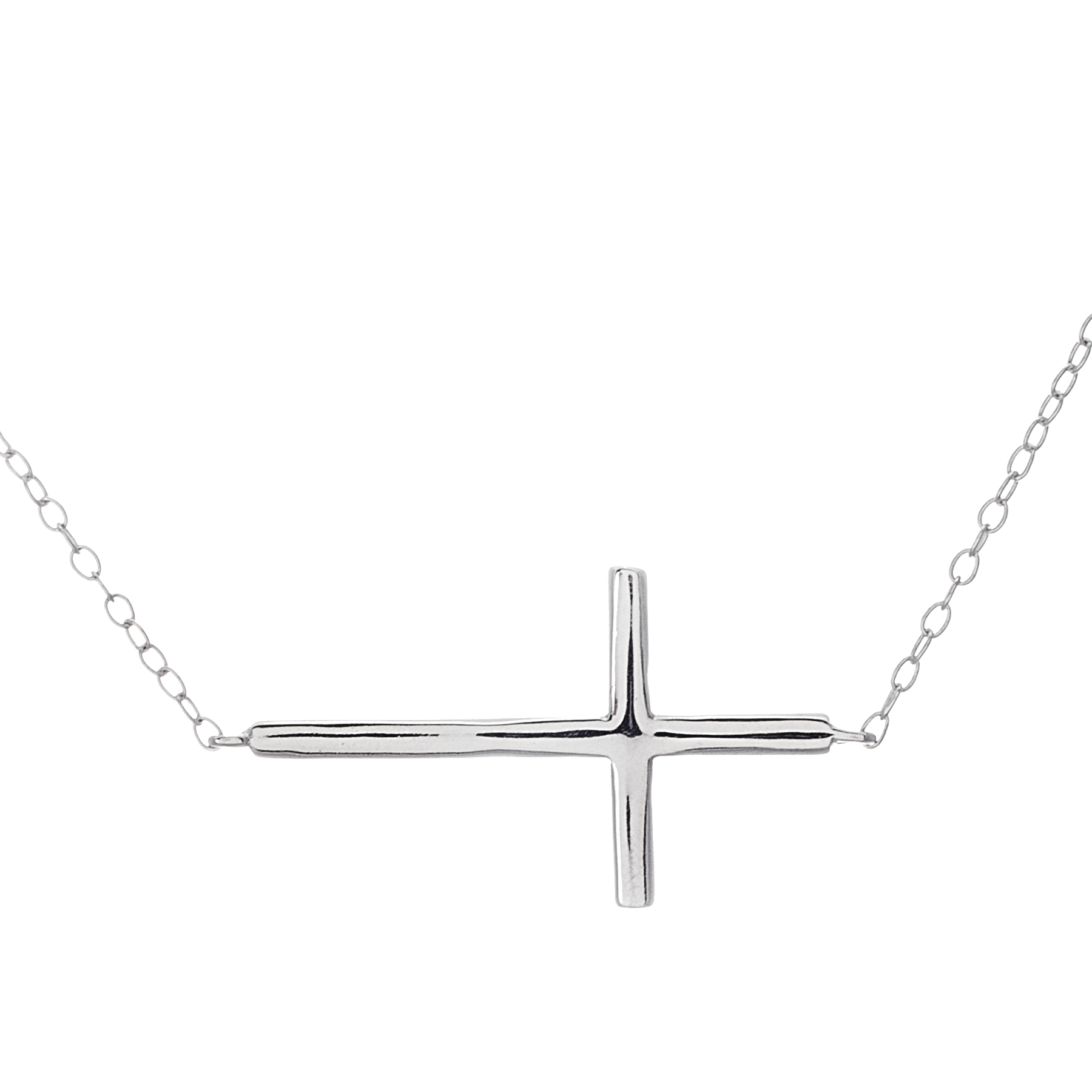 Sterling Silver Sideway CroSterling Silver Necklace