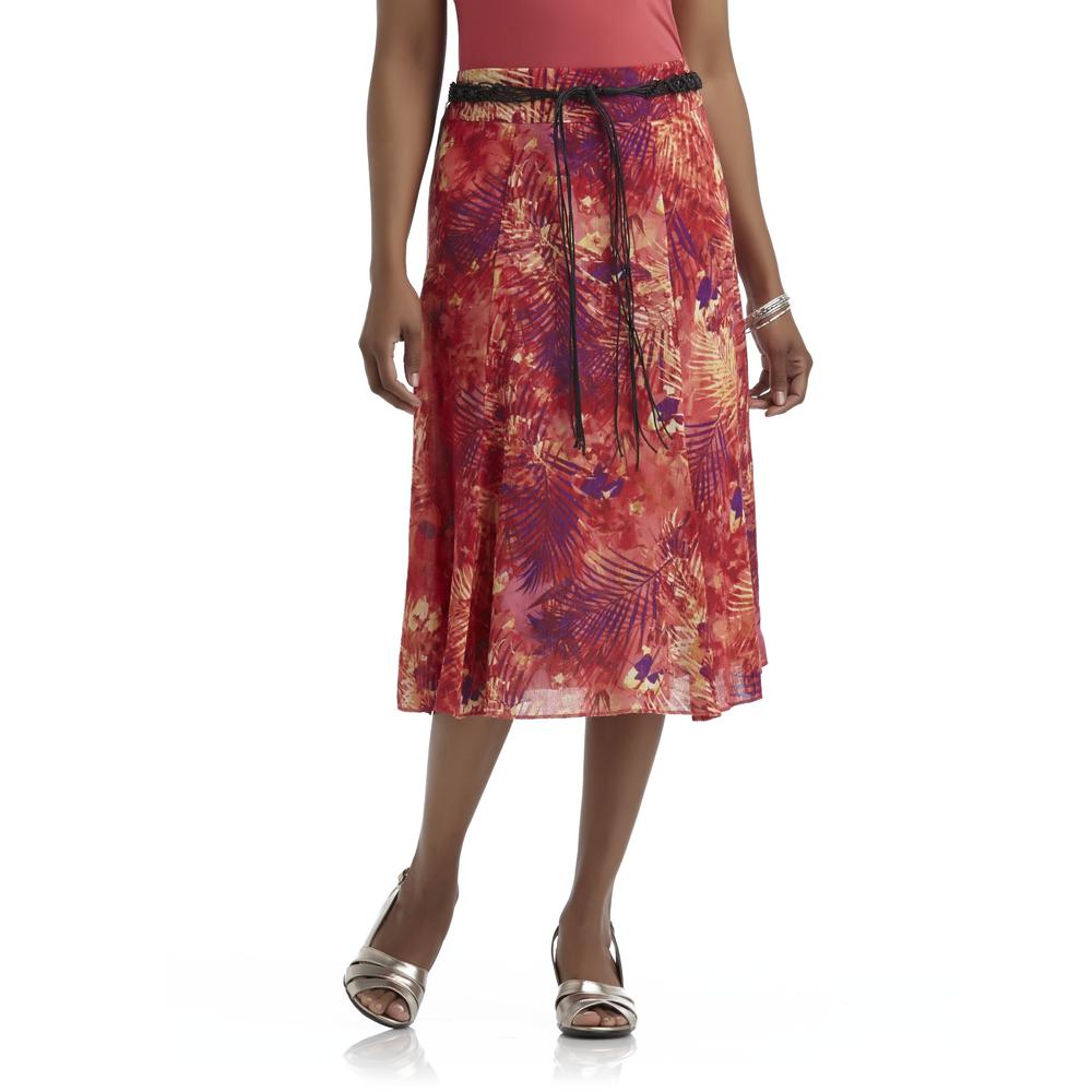 Laura Scott Women's Gauze Skirt & Macrame Belt