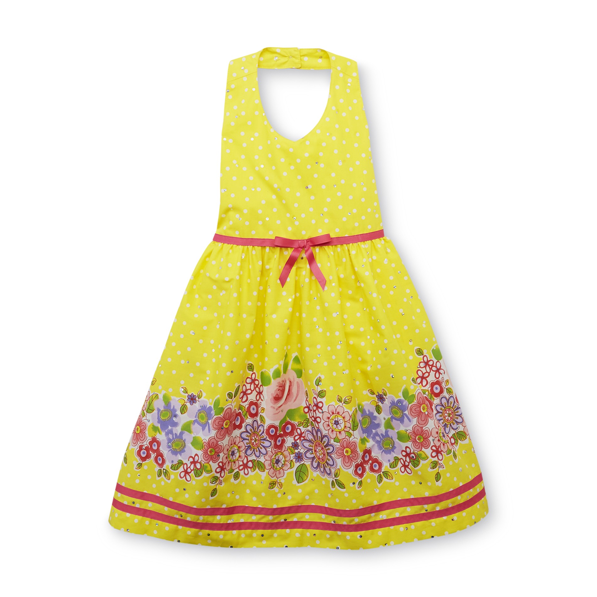 Blueberi Boulevard Girl's Sundress - Floral & Polka Dots
