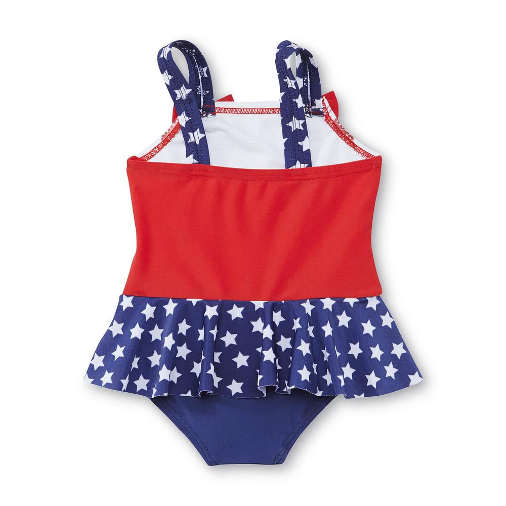 Small Wonders Newborn Girl's Swimsuit - Stars & Stripes