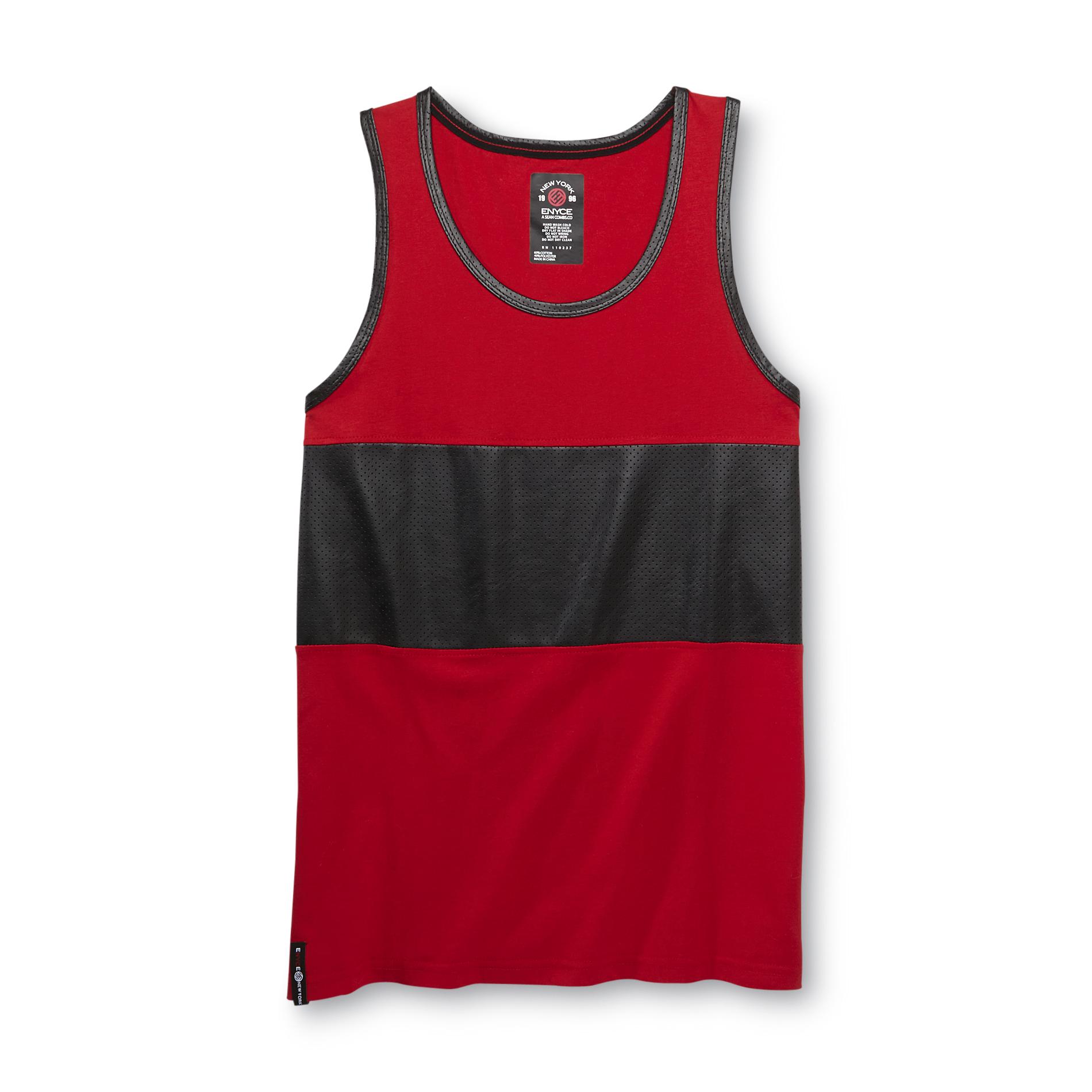 Enyce Young Men's Colorblock Tank Top - Faux Leather