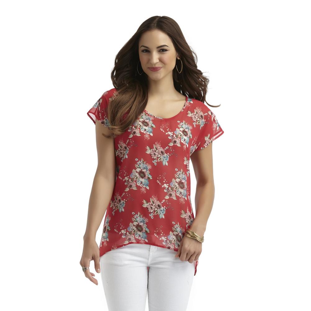 Metaphor Women's Lace-Back Tunic Top - Floral