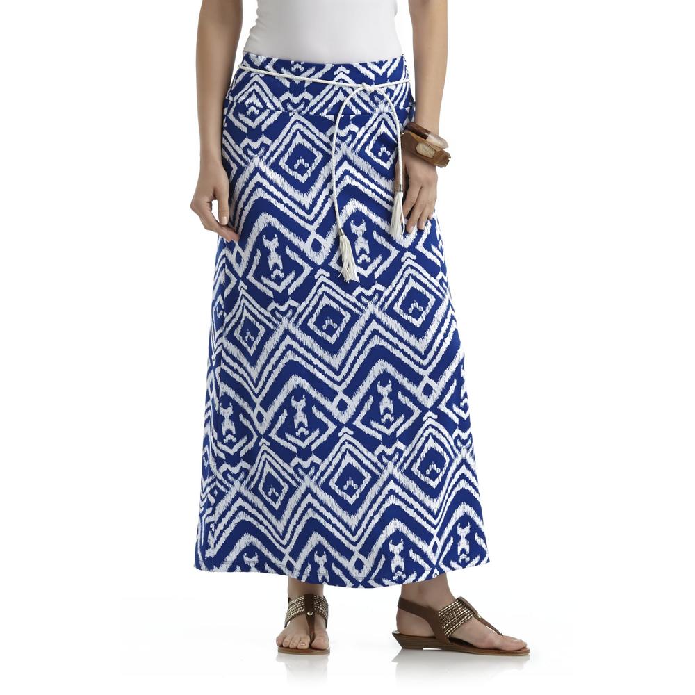Covington Women's Maxi Skirt & Belt - Ikat Pattern