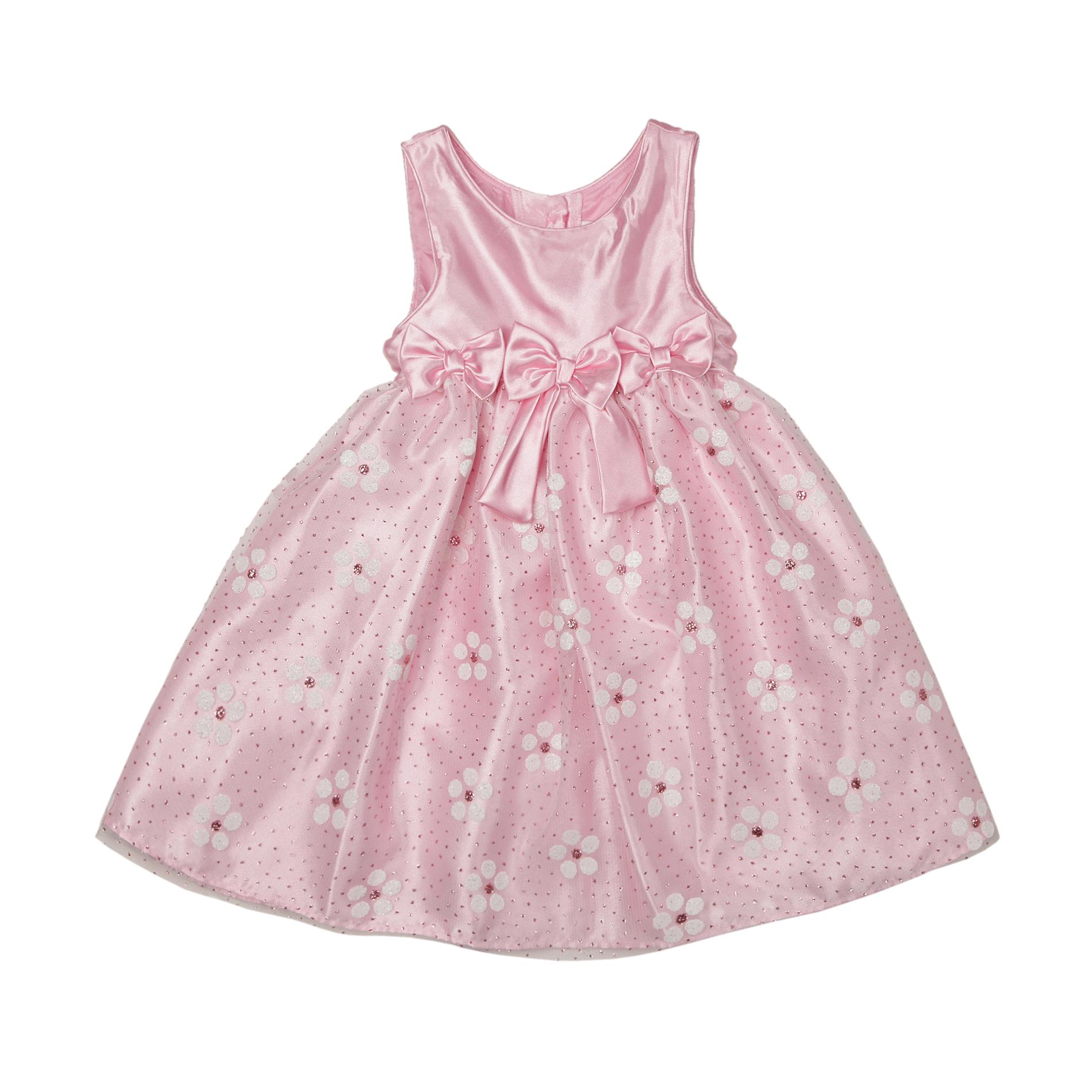 Youngland Toddler Girl's Sleeveless Satin Party Dress - Daisy