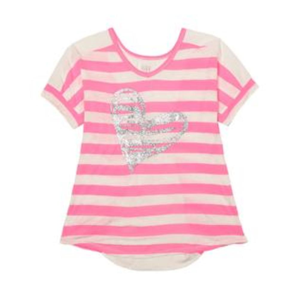 Canyon River Blues Girl's Graphic T-Shirt - Striped Heart