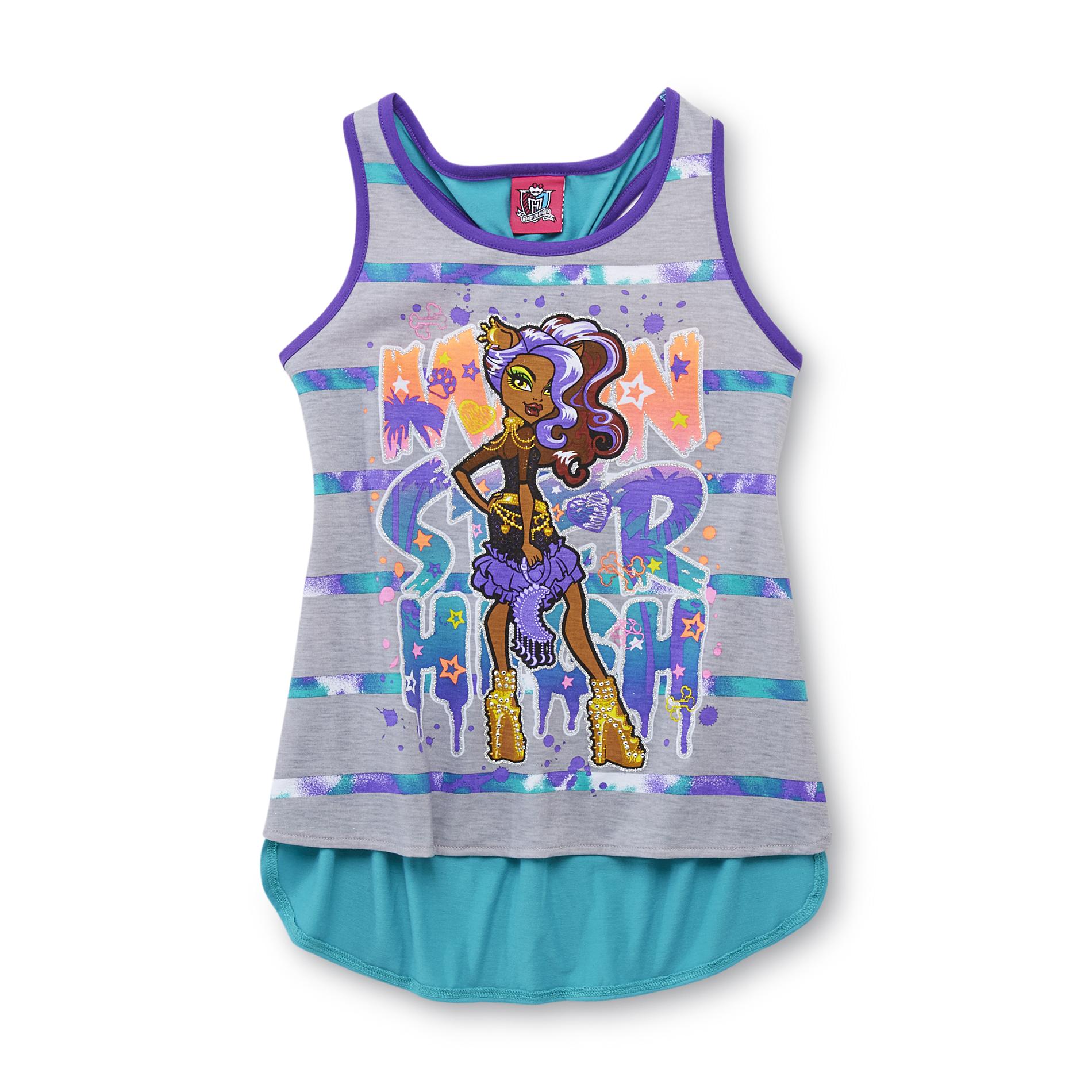 Monster High Girl's Graphic Tank Top - Striped