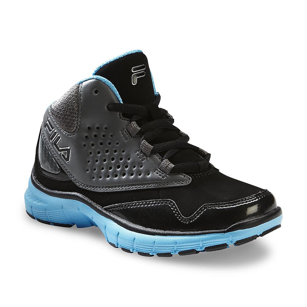 Fila Boy's Rim Attacker Basketball Shoe - Black/Grey/Blue