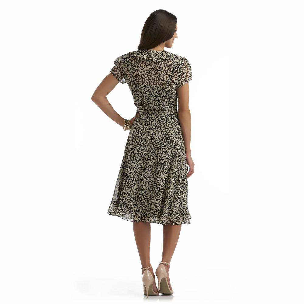 JBS Women's Ruffle-Front Dress - Leaf Print