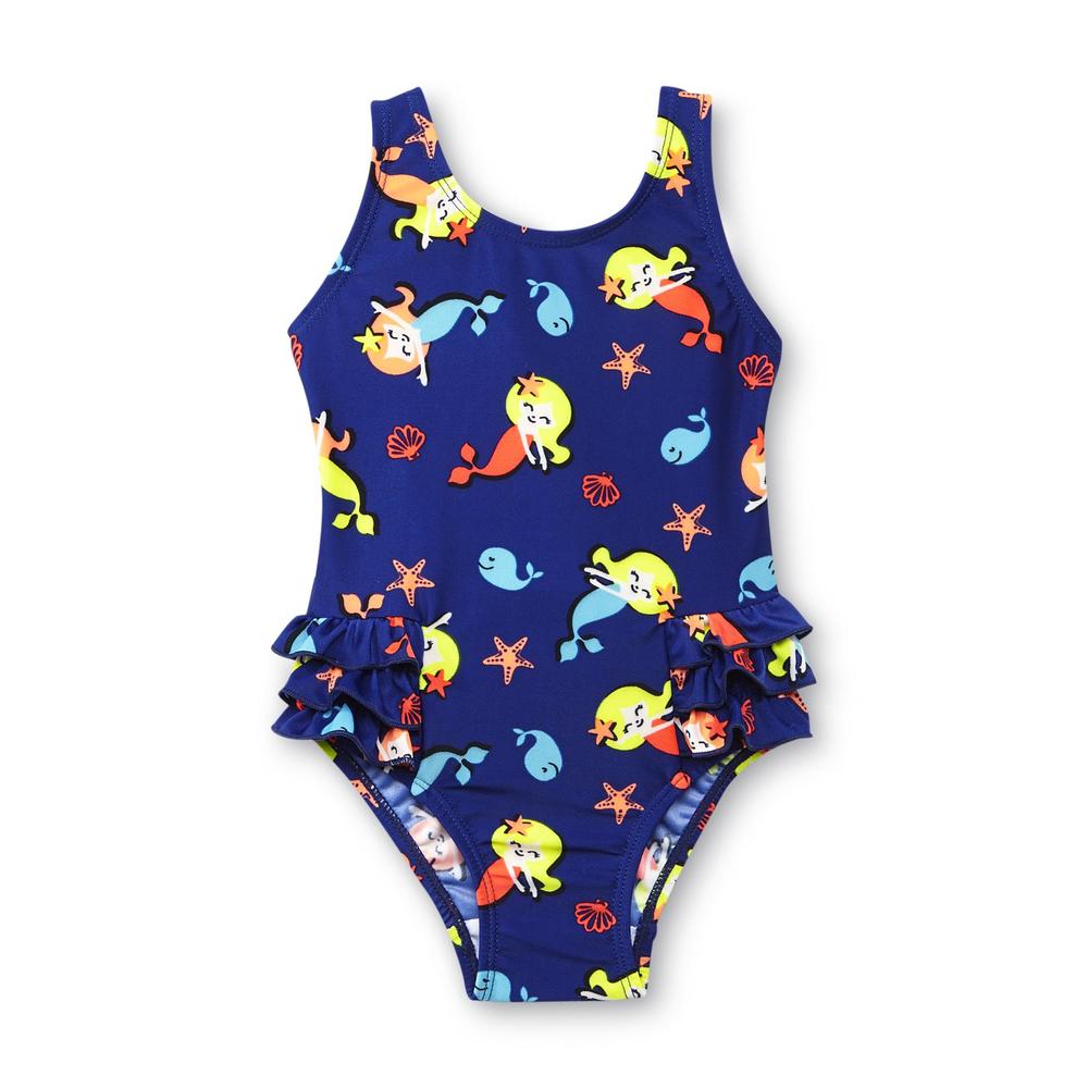 Joe Boxer Infant & Toddler Girl's Ruffle Swimsuit - Mermaid Print