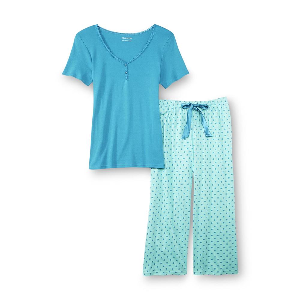 Covington Women's Short-Sleeve Pajama Top & Capris - Polka Dot