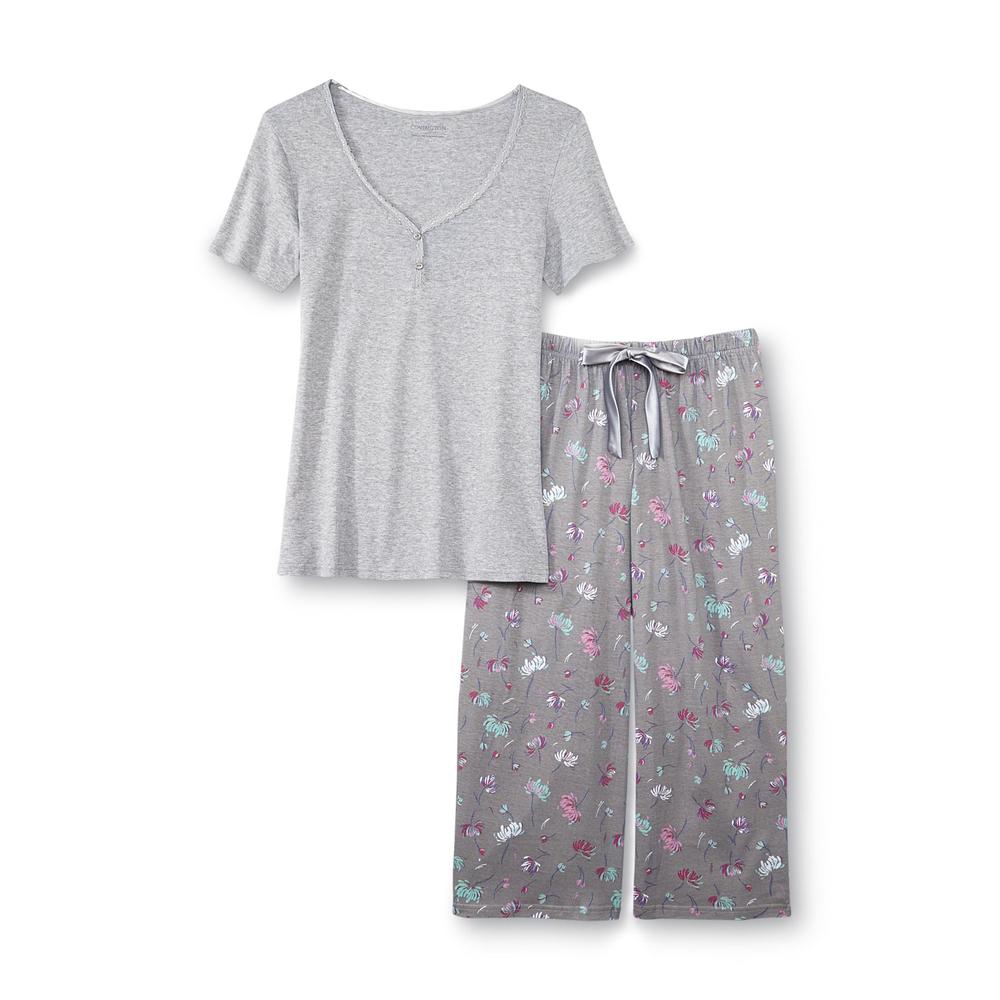 Covington Women's Short-Sleeve Pajama Top & Capris - Floral