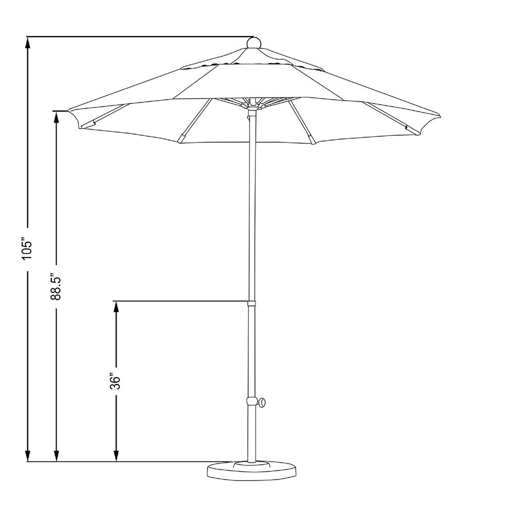 California Umbrella 7.5' Commercial Grade Market Umbrella-Pacifica, Choice of Color