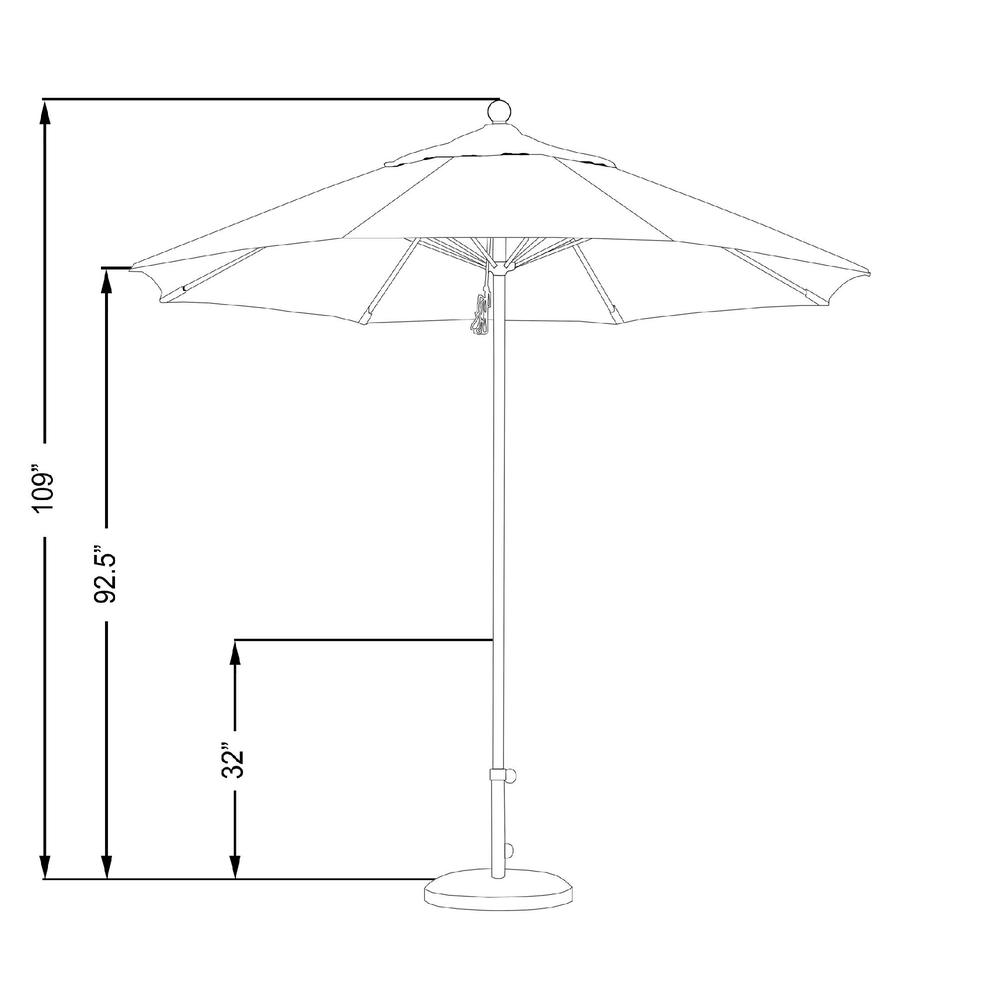 California Umbrella 9' Commercial Grade Market Umbrella-Olefin, Choice of Color
