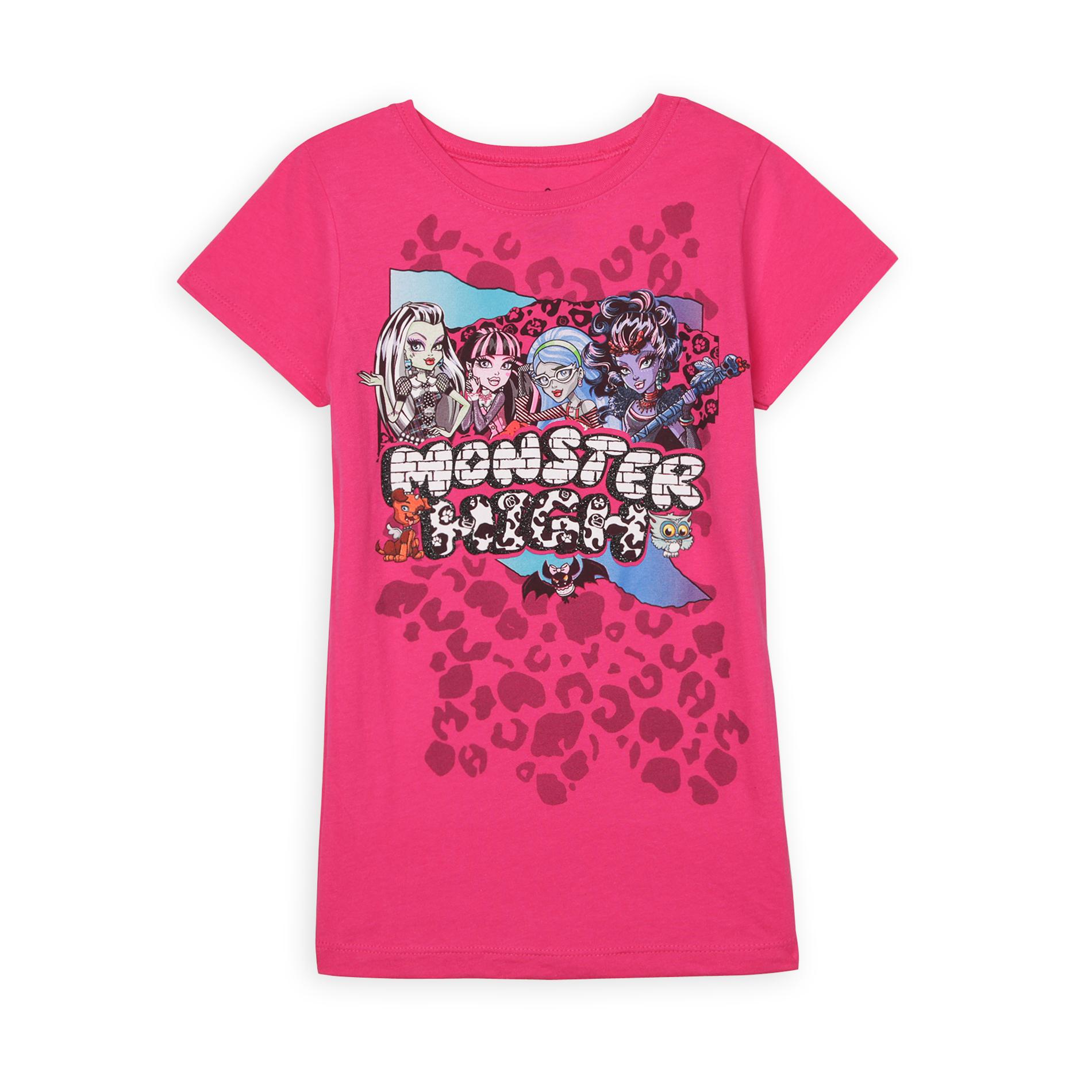 Monster High Girl's Cap-Sleeve Top - Pet BFFs