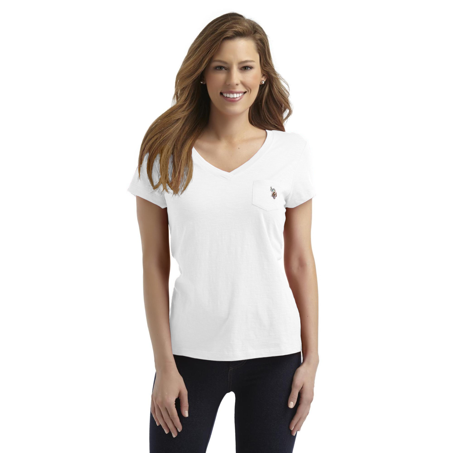 U.S. Polo Assn. Women's V-Neck Slubbed-Knit T-Shirt