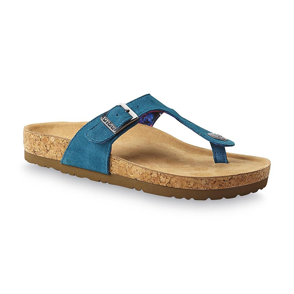 Skechers Women's Relaxed Fit S Stud Teal Thong Sandal