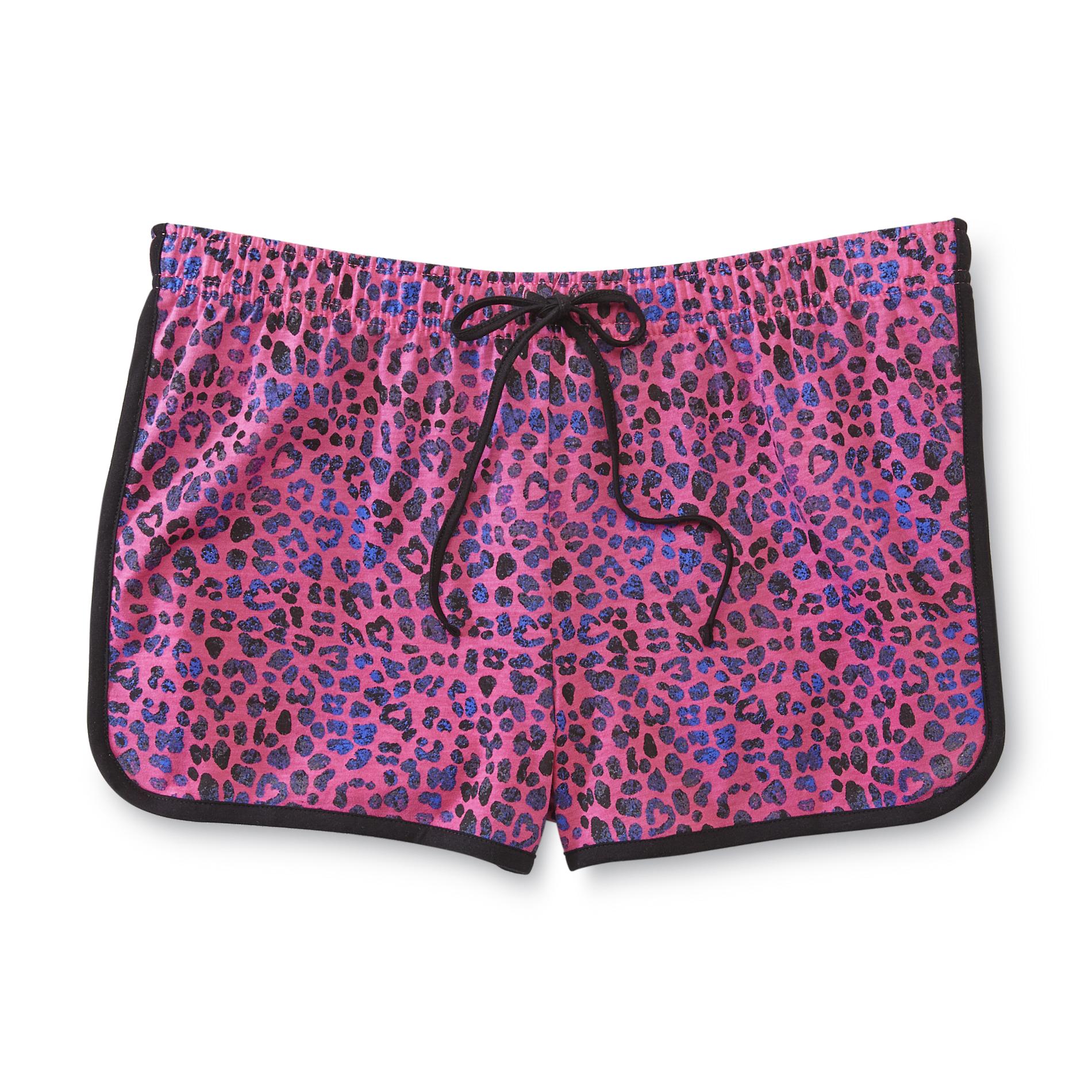 Joe Boxer Junior's Knit Dolphin Shorts - Leopard Print