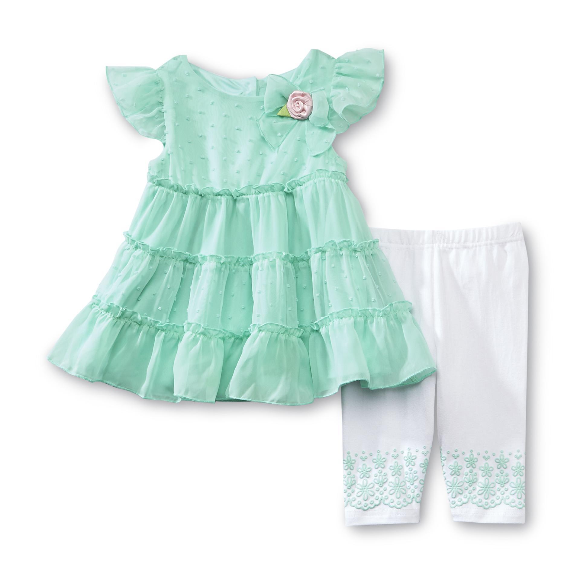 WonderKids Infant & Toddler Girl's Tiered Dress & Leggings - Swiss Dots