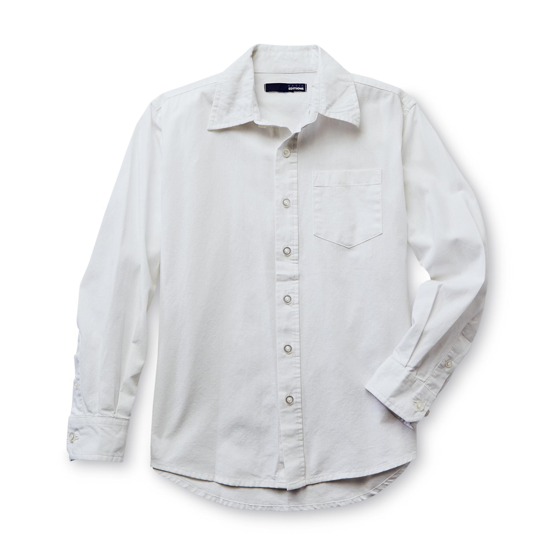 Basic Editions Boy's Long-Sleeve Oxford Dress Shirt