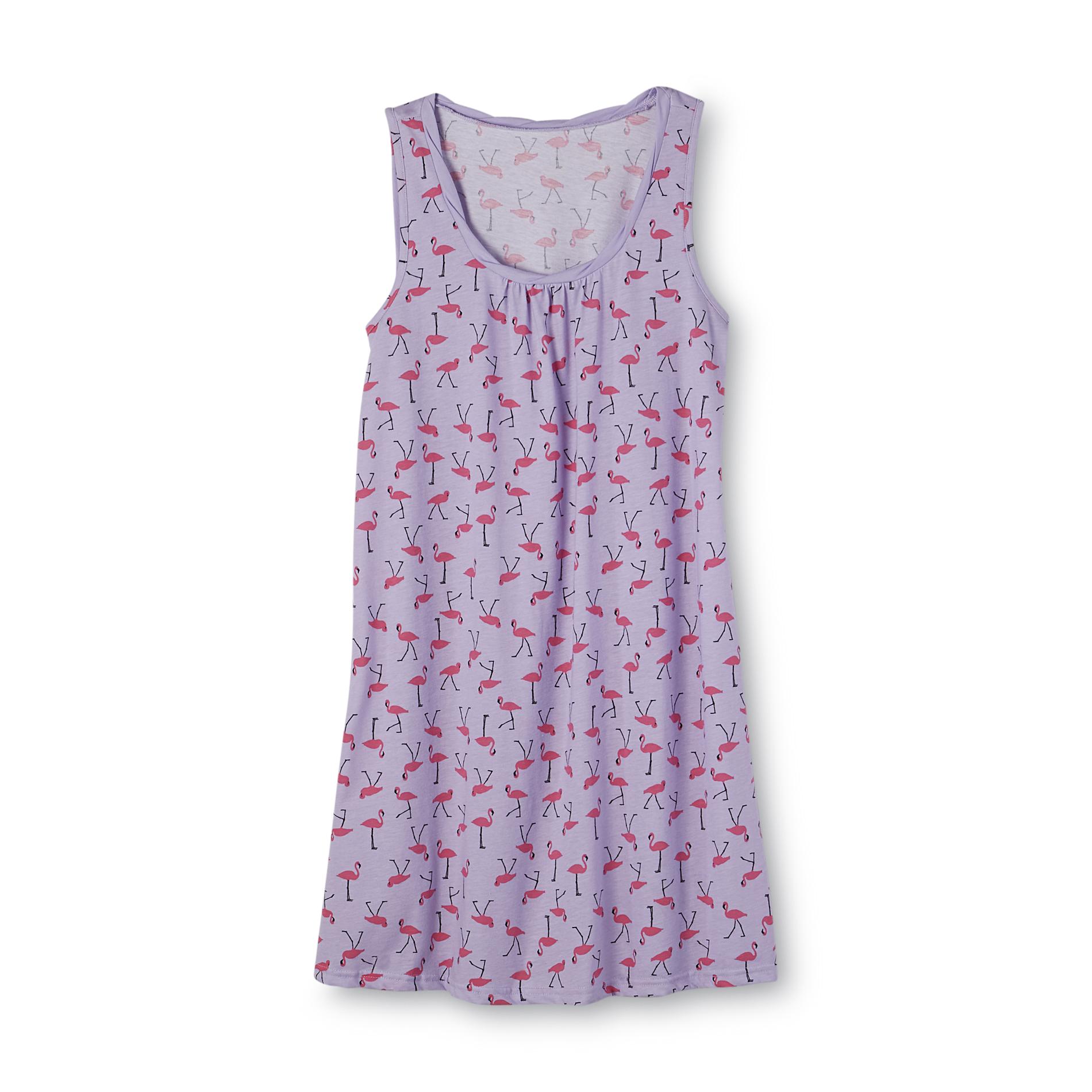 Pink K Women's Sleeveless Knit Nightgown - Flamingo