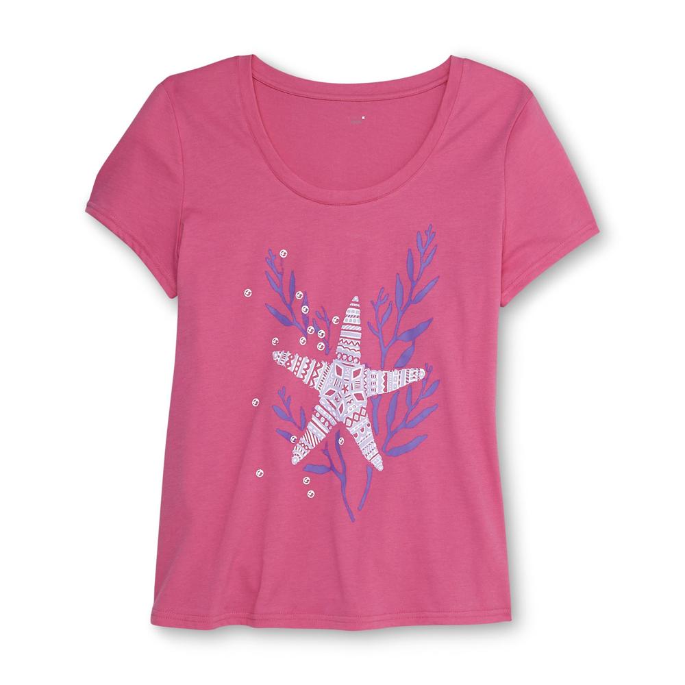 Pink K Women's Pajama Top & Bermuda Shorts - Starfish
