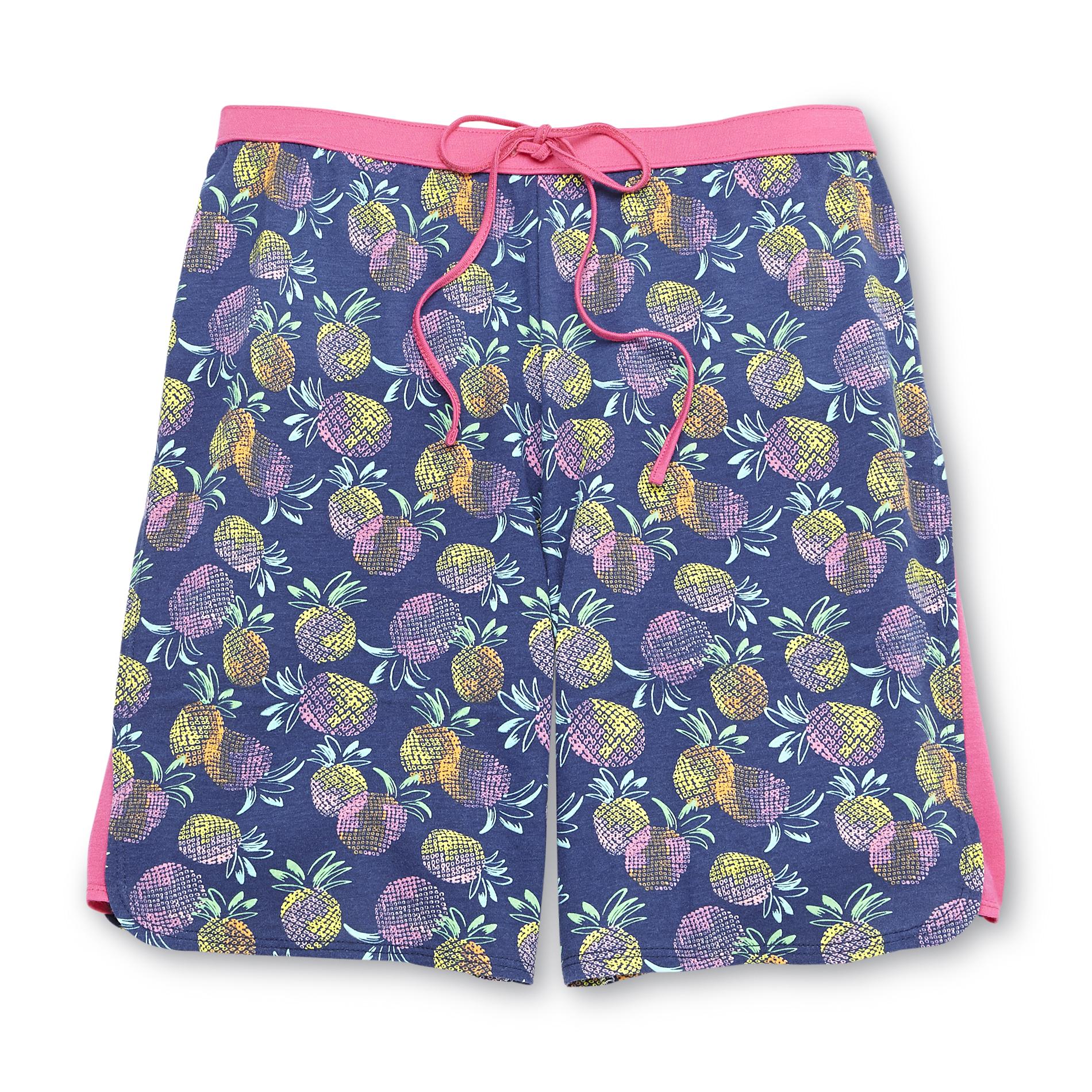 Joe Boxer Women's Knit Bermuda Sleep Shorts - Pineapple