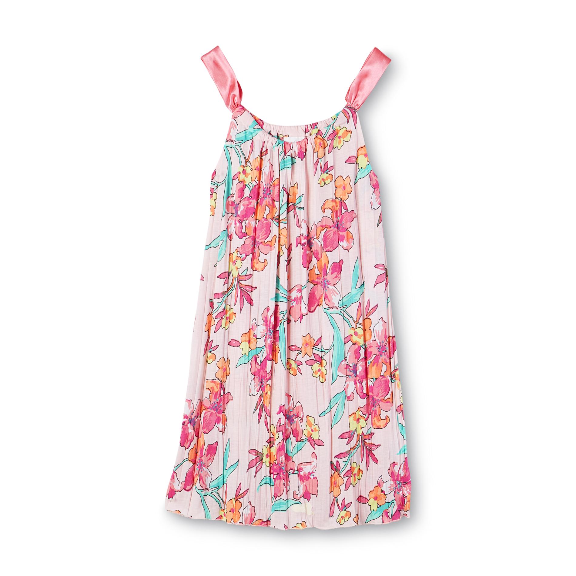 Jaclyn Smith Women's Sleeveless Crinkle Nightgown - Floral