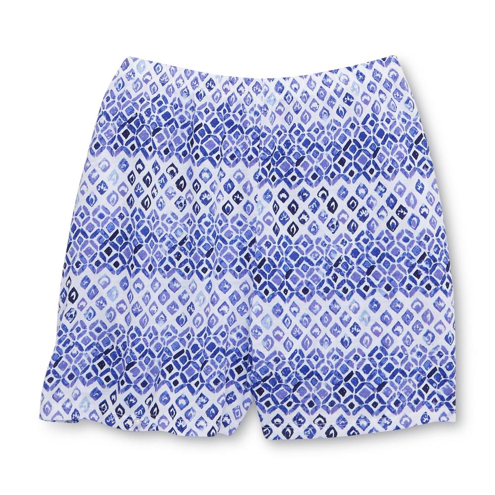 Jaclyn Smith Women's Pajama Shirt  Shorts & Pants - Abstract