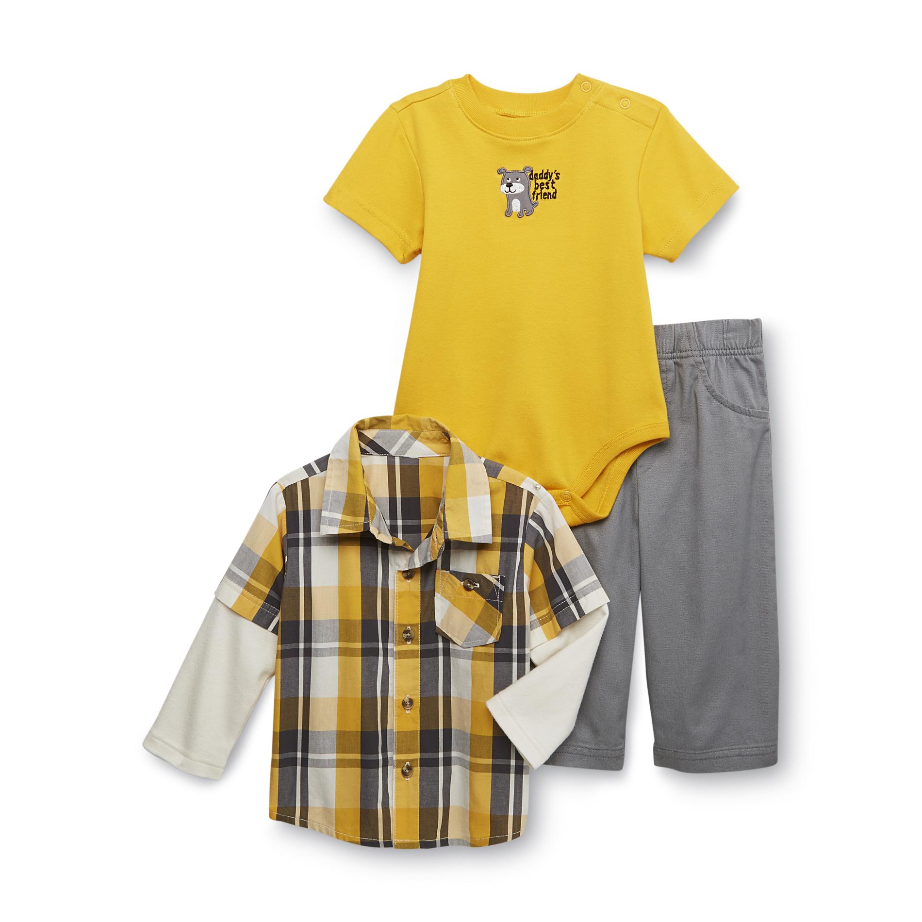 Little Wonders Newborn & Infant Boy's Long-Sleeve Shirt  Bodysuit & Pants - Best Friend