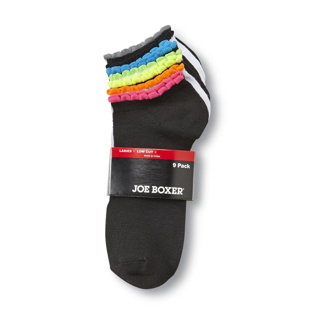 Joe Boxer Women's 9-Pairs Low-Cut Knit Socks
