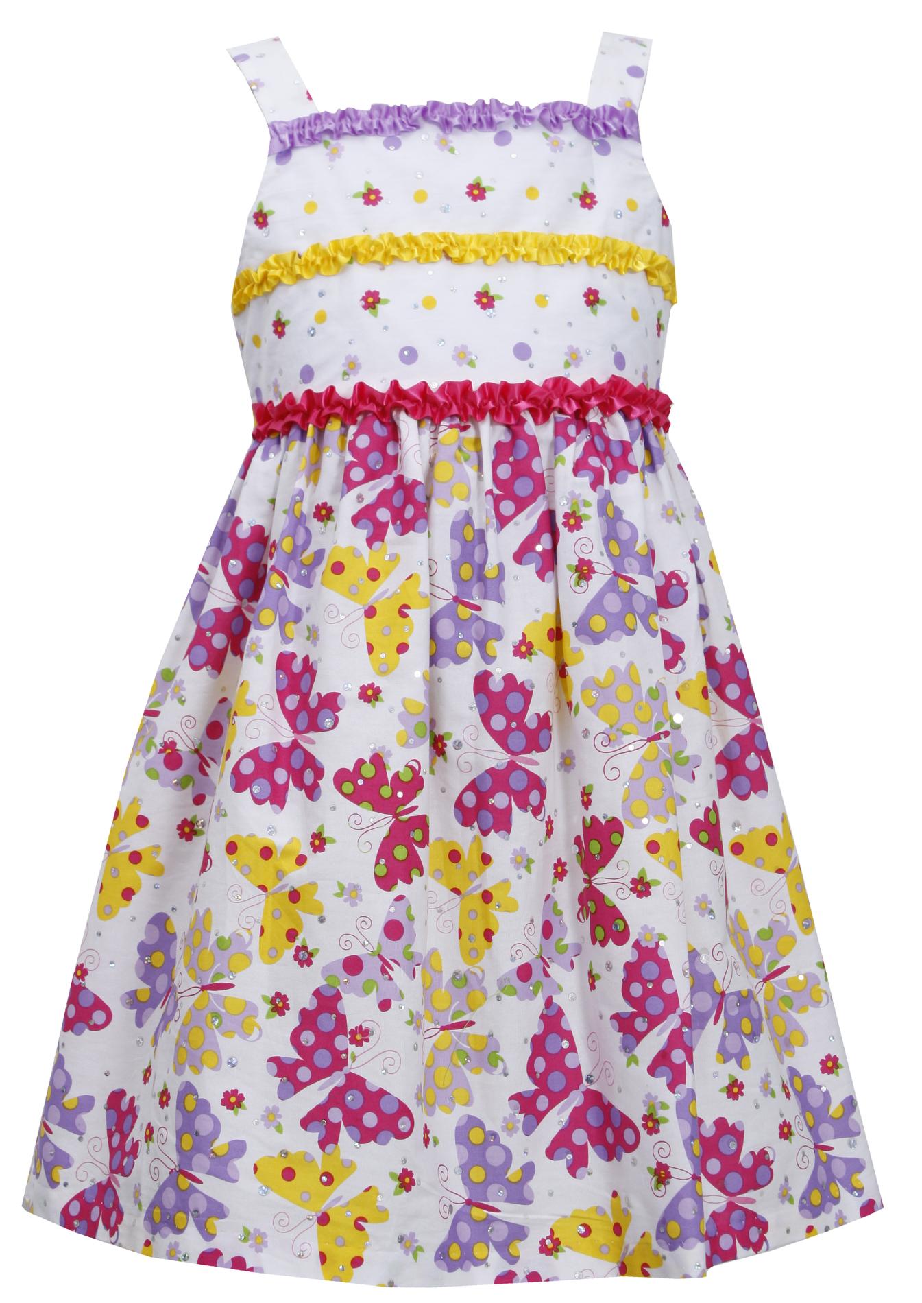 Ashley Ann Girl's Sleeveless Dress - Polka-Dot Butterflies