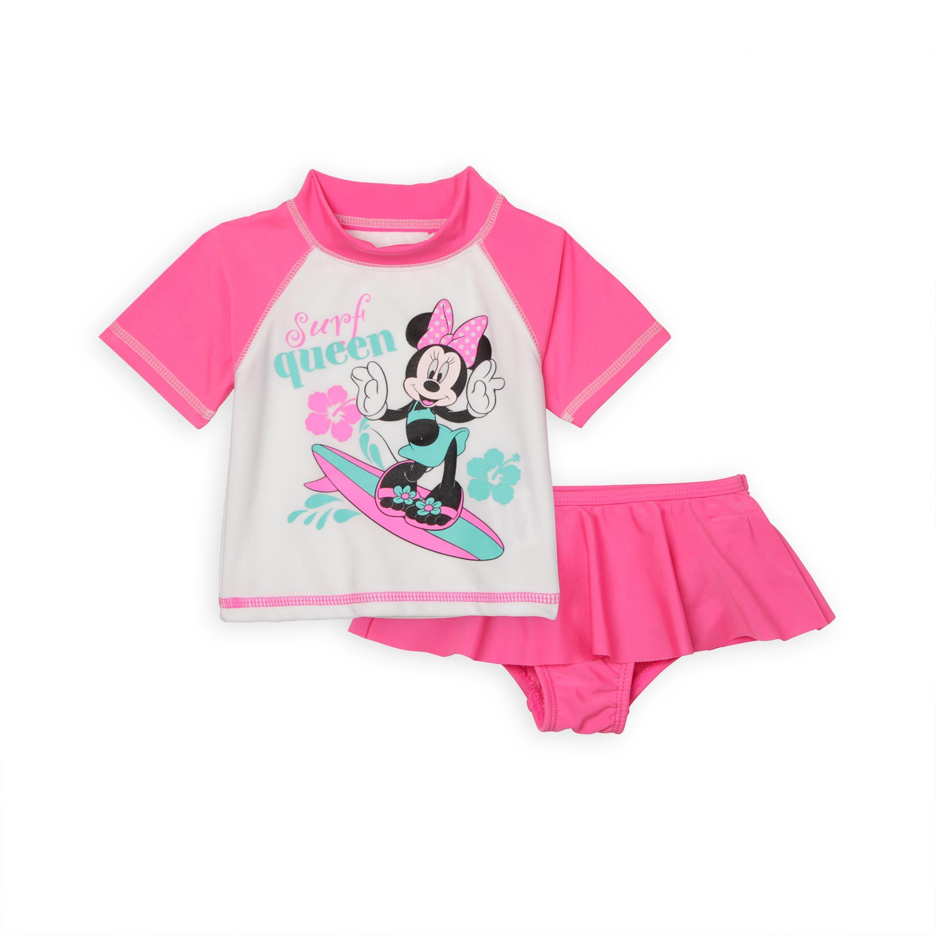 Disney Minnie Mouse Newborn Girl's Swim Shirt & Bottoms