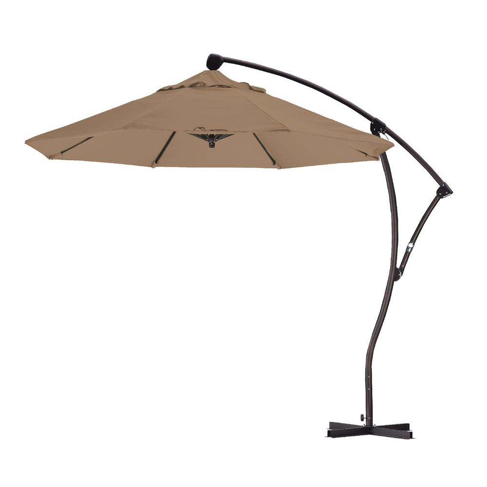 California Umbrella 9' Cantilever Market Umbrella Deluxe Crank Lift-Pacifica, Choice of Color