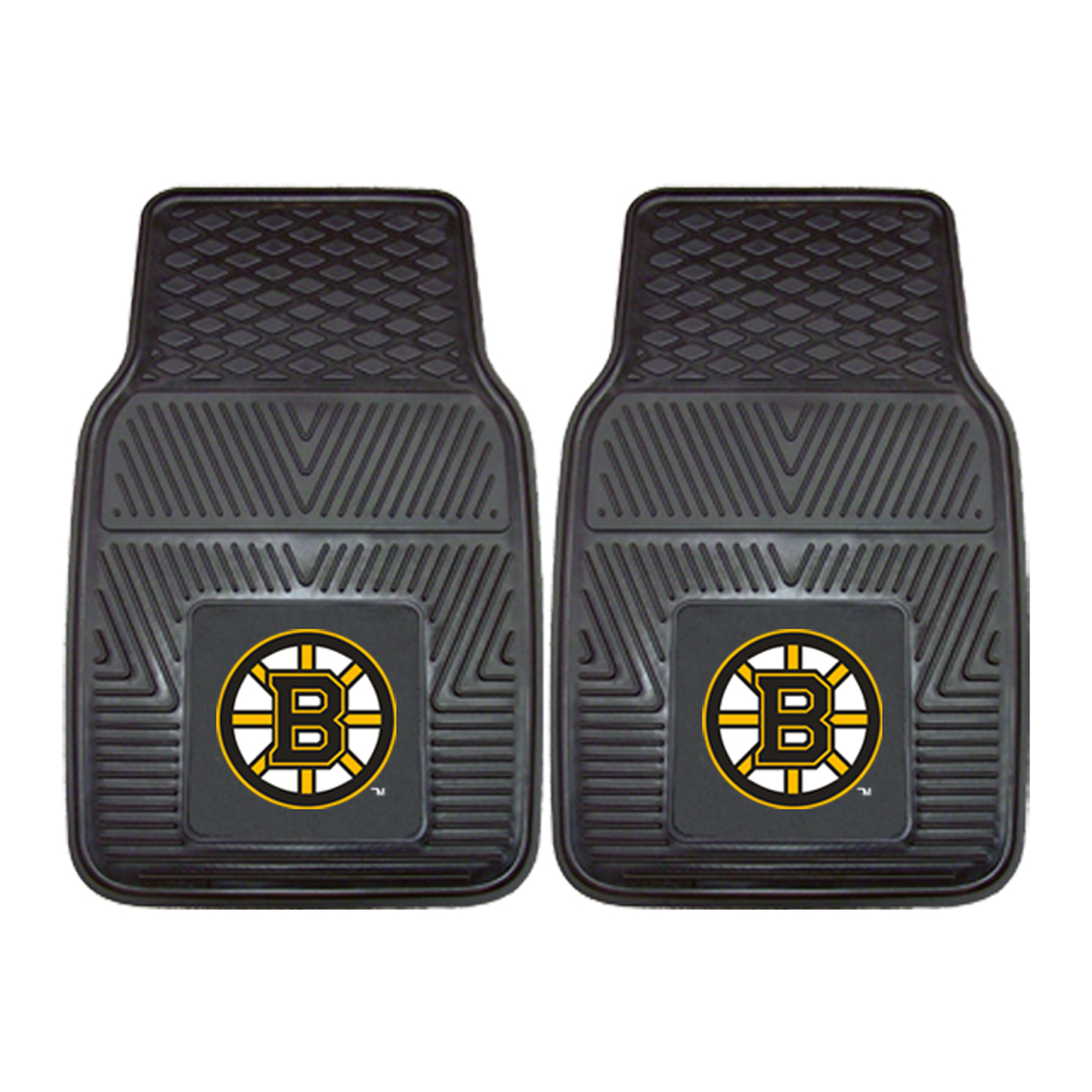 Boston Bruins 2-pc Heavy Duty Vinyl Car Mat Set 18" x 27"