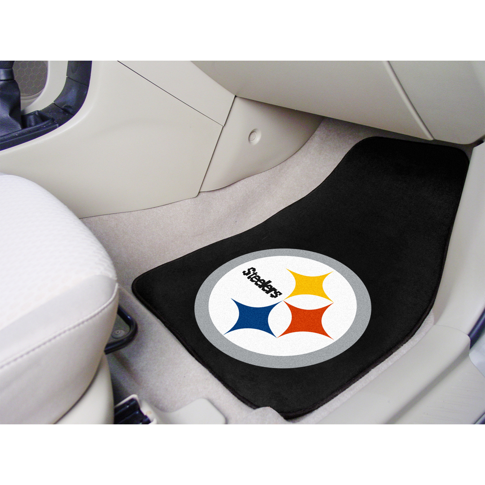 National Football League Pittsburgh Steelers 2-piece Carpeted Car Mats 18" x 27"