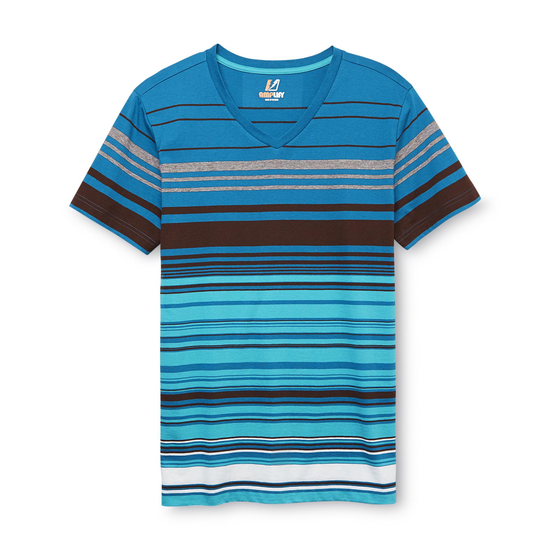 Amplify Young Men's V-Neck T-Shirt - Striped