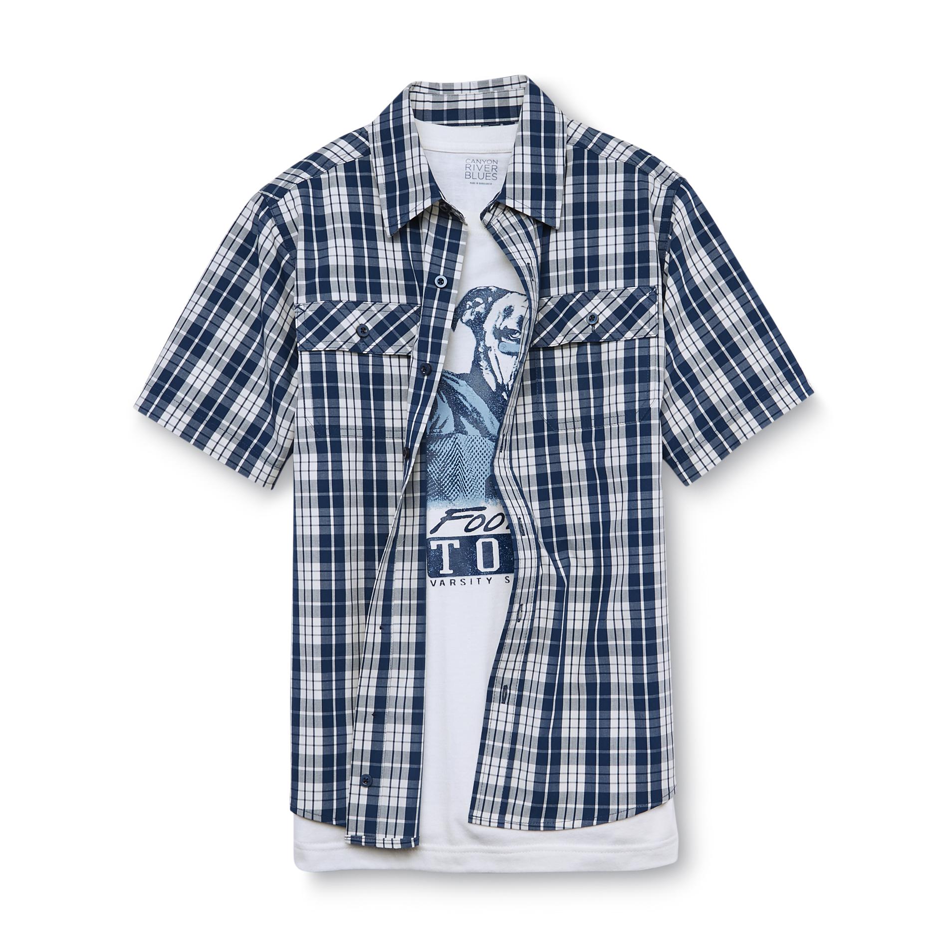 Canyon River Blues Boy's Button-Front Shirt & Graphic T-Shirt - Bulldog