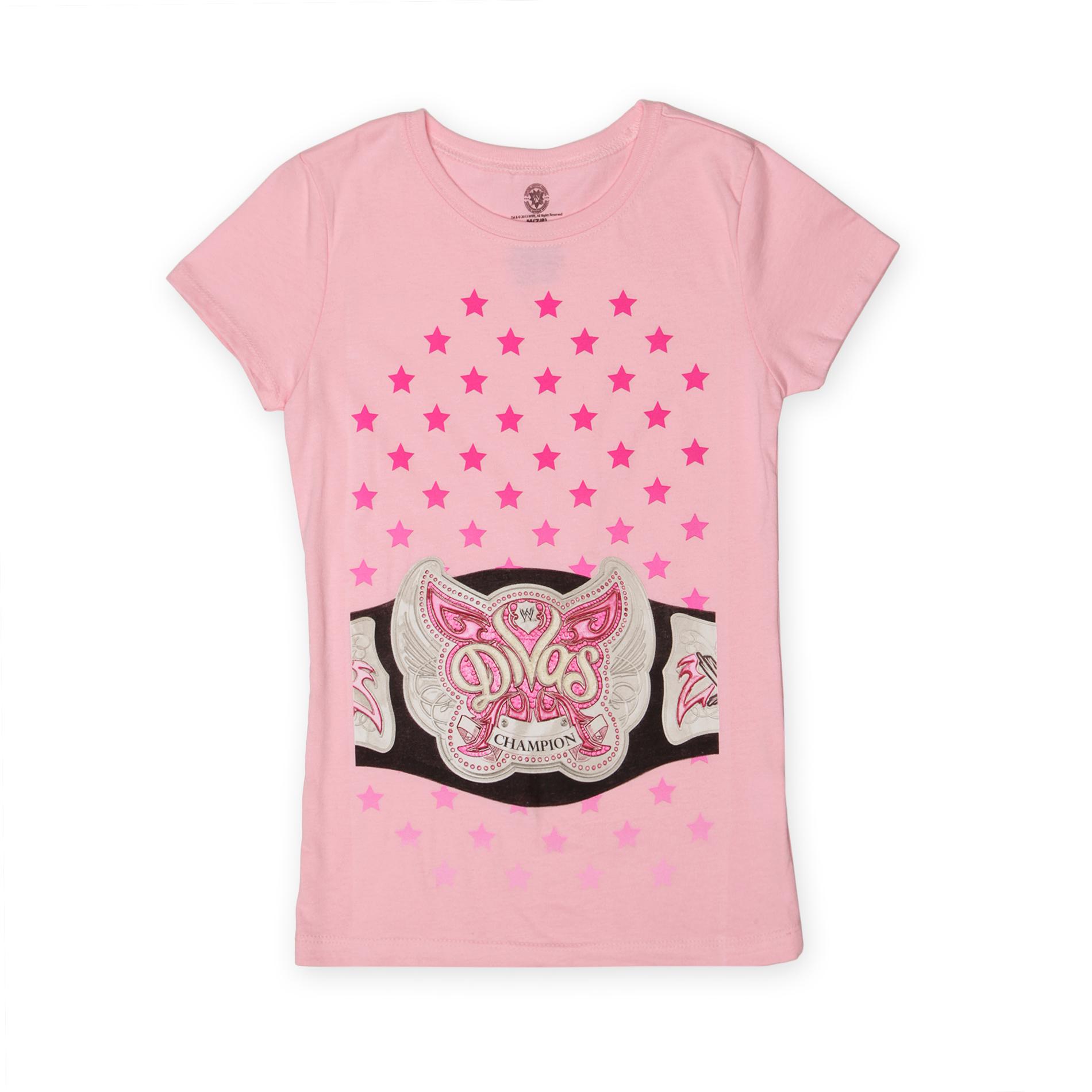 WWE Girl's Graphic T-Shirt - Divas Champion Belt