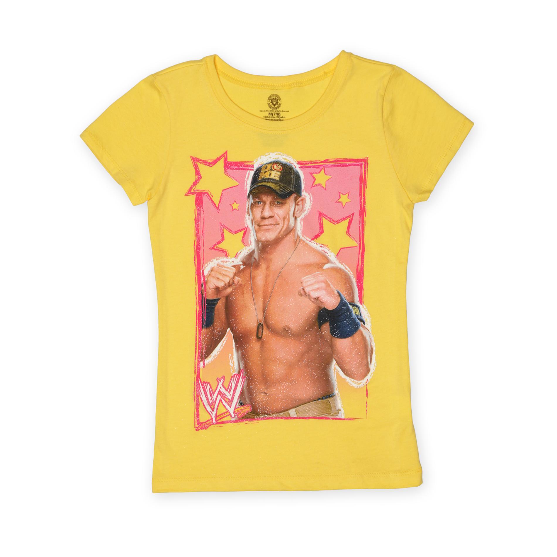 WWE Girl's Graphic T-Shirt - John Cena Stars
